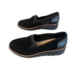 Clarks W Sz 7M Sharon Dolly Chunky Platform Loafer Suede Whimsigoth Comfort